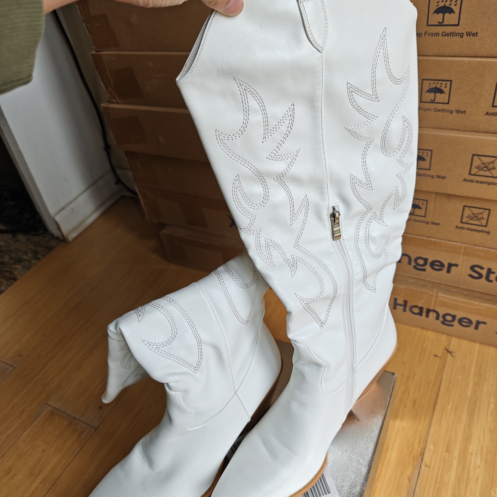 White Western Style Boots size 9.5